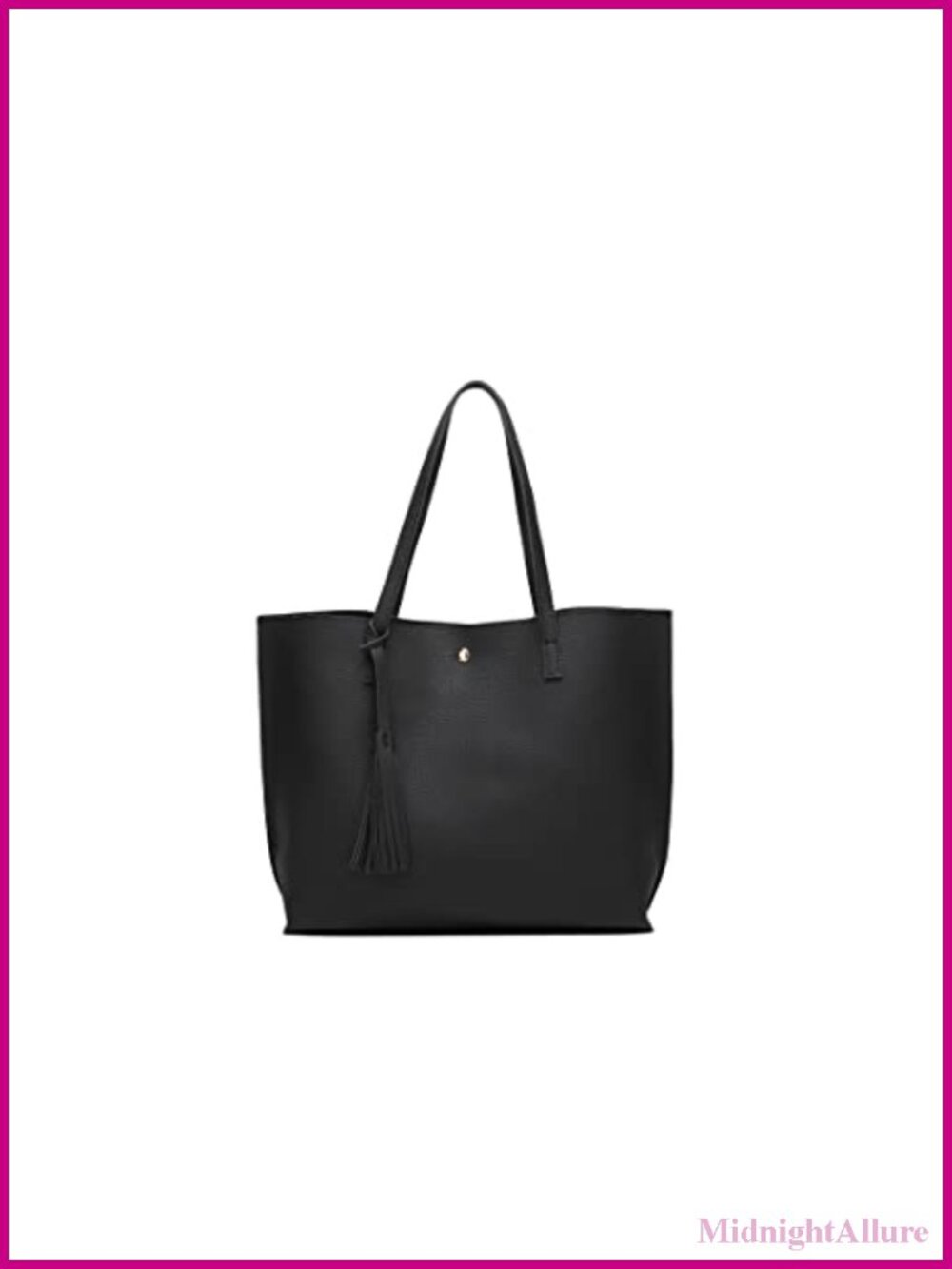 Soft Faux Leather Tassel Tote Shoulder Bag Big Capacity Handbag